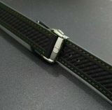 Fits OMEGA WATCH BAND BLACK STRAP+DEP BUCKLE RUBBER 20MM