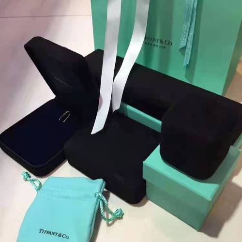Tiffany & Co black suede jewellery box with iconic outer box, Card, and Gift Bag