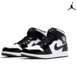 Men's&Women Trainers Air Jordan 1 Mid Black&White Shoes