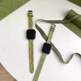 Gucci apple watch strap green pattern