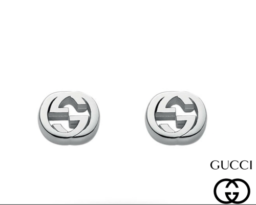 GUCCI EARRINGS INTERLOCKING G  EARRINGS SILVER NEW Ladies GG