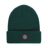 Stone Island Logo Warm Turnup Cap Beanie Knit Stretch Winter Hat