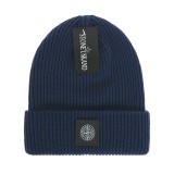 Stone Island Logo Warm Turnup Cap Beanie Knit Stretch Winter Hat