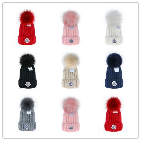 Moncler warm beanie hat wool ball knitted stretch winter hat