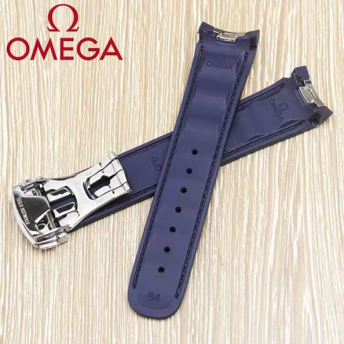 Fits OMEGA WATCH BAND BLACK STRAP+DEP BUCKLE RUBBER 20MM