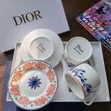 Dior new bone china coffee set couple cups 2 cups 2 saucers Valentine's Day gift