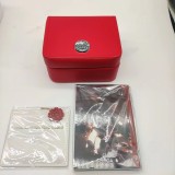 Omega Red Leather Watch Box Full Set as collection or gift or display box