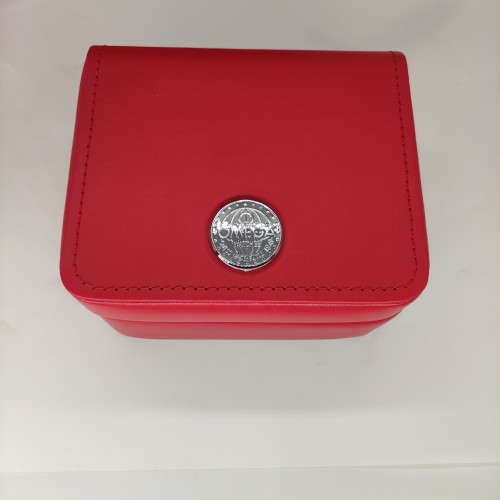 Omega Red Leather Watch Box Full Set as collection or gift or display box