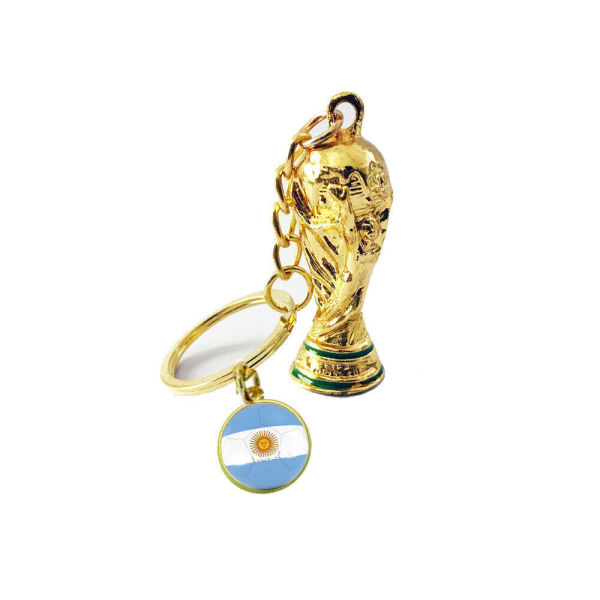2Pcs 2022 Qatar World Cup Football Souvenirs Argentina Championship Keychain[Argentina]