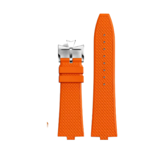 Rubber watch strap for Vacheron Constantin Admiral 4500V 5500V 7900V quick release 7mm orange