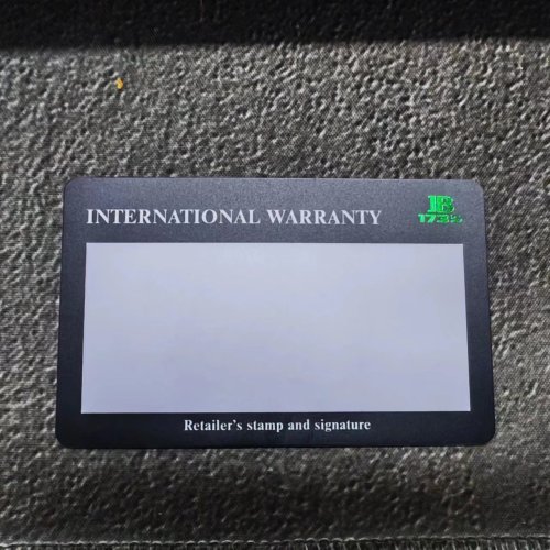 Blancpain International Guarantee Card -Customizable Numbers 