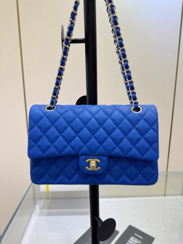  CHANEL  Caviar Quilted Small Double Flap Blue Sold Out