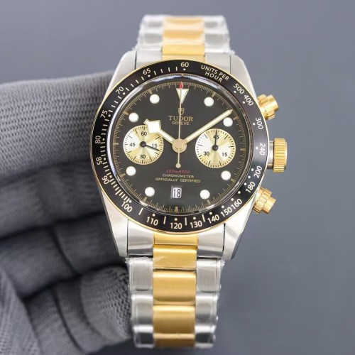 Tudor Heritage 79530 Rose Gold 904L Black Bezel TW Best Edition Black Dial on SS/RG Bracelet A7750