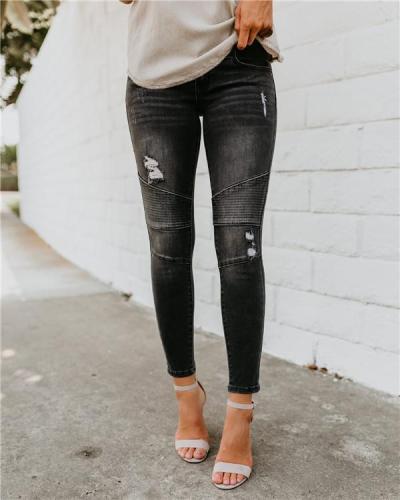 Women's Stretch Pencil Skinny Denim Bottoms Jeans Pants
