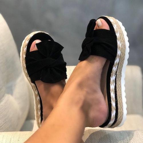 Us 34 82 Women Casual Daily Comfy Bowknot Slip On Sandals M