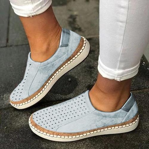 Women Casual Slip-On Solid Color Sneakers