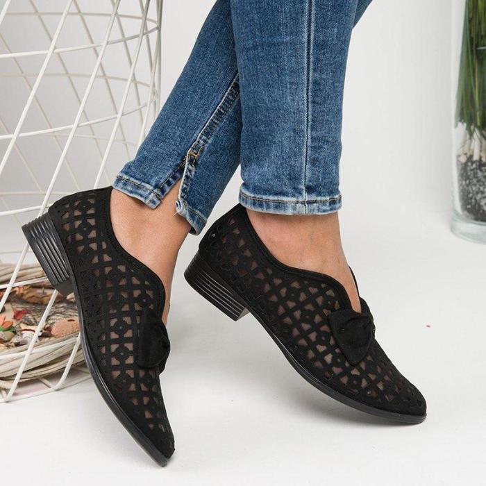 FAUX LEATHER CHUNKY HEEL LOAFERS