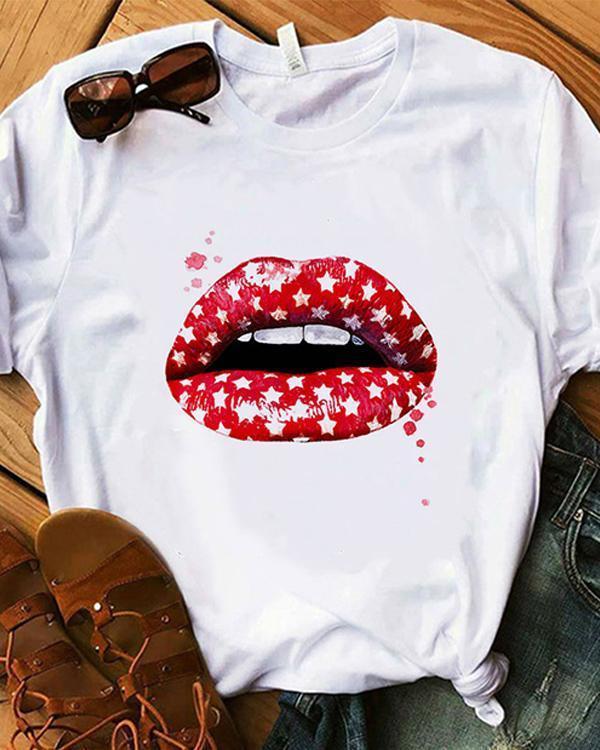 Hot Sale Summer Trend Style Cute Print Tops Vintage Shirt