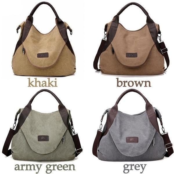 Large Pocket Casual Canvas Handbag Shoulder Crossbody Bag