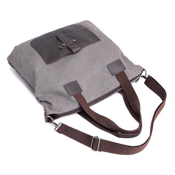 KVKY Canvas Crossbody Bag Large Capacity Patchwork Tote Bag