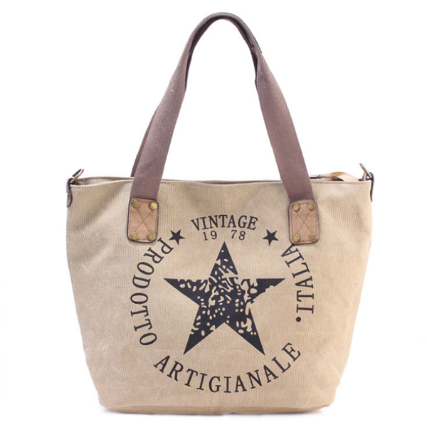 Pentagram Casual Canvas Large Capacity Shoulder Bag  Handbag