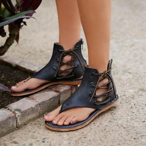 New Fashion Women Leisure Lace up Flat Sandals