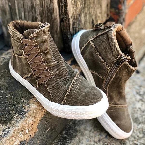 high flat sneakers