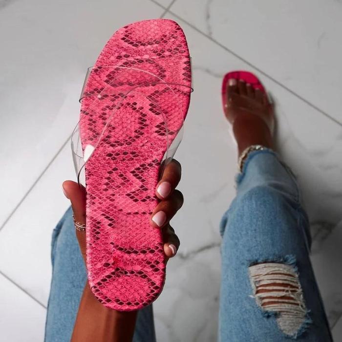 See-Through Flip Flop Flat With Slip-On Rubber Slippers