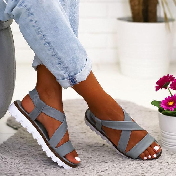 Women Casual Daily Summer Comfy Slip On Wedge Sandals