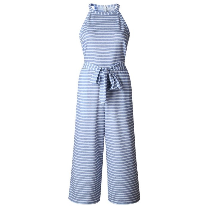 Striped Vacation Casual Jumpsuit