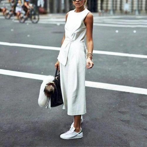 Casual Sleeveless Solid Jumpsuit