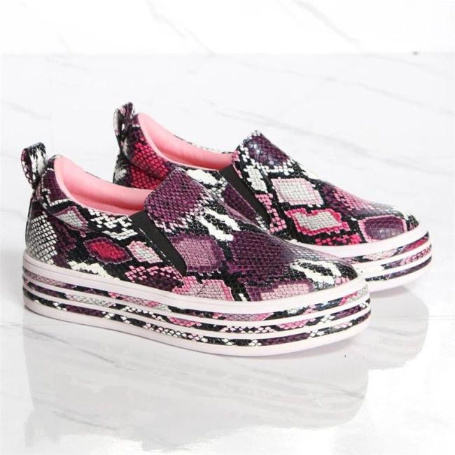 women's snakeskin slip on sneakers