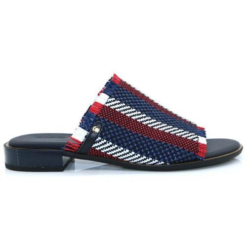 STRIPES LOW HEELS CASUAL SIMPLE SLIPPERS WOMEN SANDALS