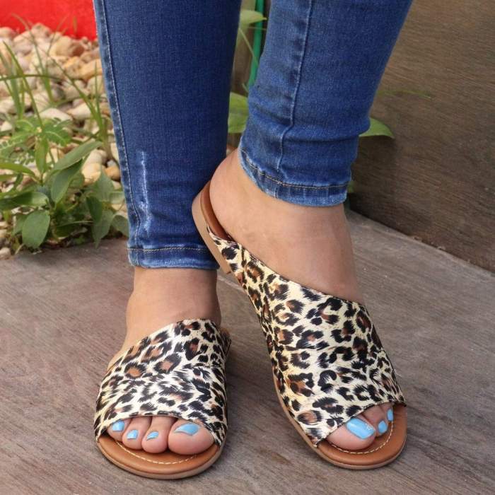 Women Sexy  Peop Toe  Leoparde Sandals