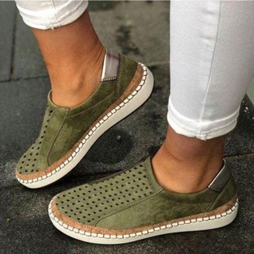 Women Casual Slip-On Solid Color Sneakers