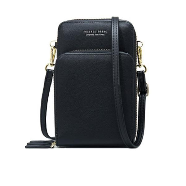 Solid PU leather Clutch Bag Card Phone Bag Crossbody Bag