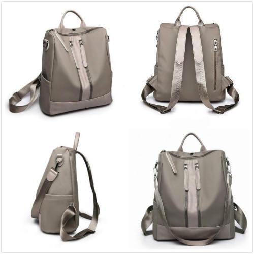 Women Leather Oxford Cloth Shoulder Bag Travel Waterproof Backpack