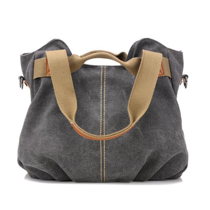 Women's Vintage Canvas Shoulder Bag Purse Top-Handle Hobo Tote Handbags Crossbody Shopping Bags