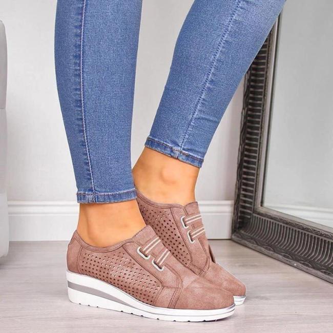 cut out wedge sneakers