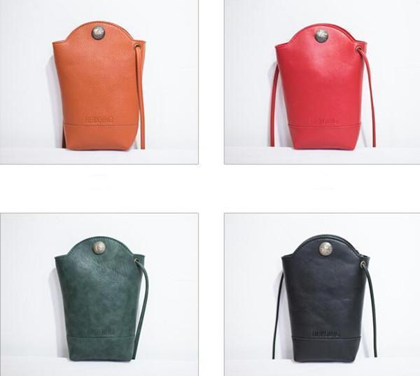 Casual Little Bucket Bag Phone Bag PU Crossbody Bag