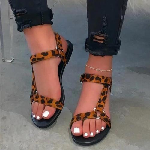 Pi Clue Flat Heel Leather Summer Sandals