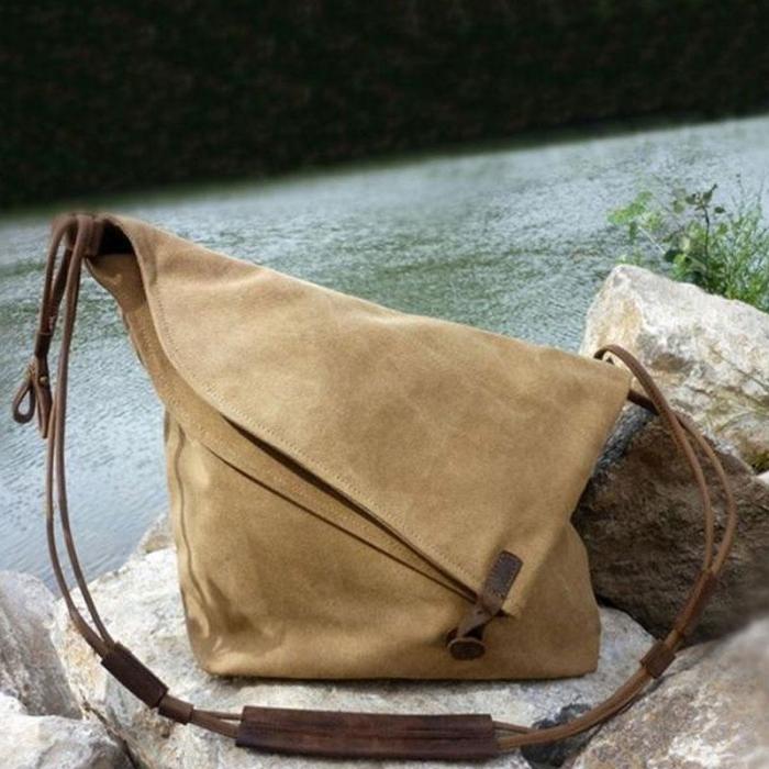 Women Vintage Messenger Bag Genuine Canvas Crossbody Bag Tribal Rucksack