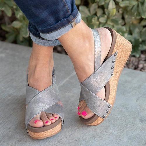 Women Vintage Wedge Sandal Shoes