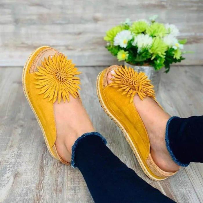 Summer Elegant Flower Slip On Slippers Sandals