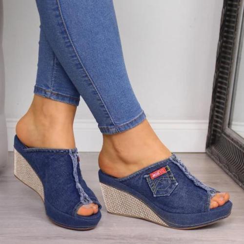Women Peep Toe Casual Summer Wedge Sandals