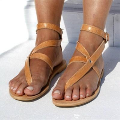 plain flat peep toe casual sandals
