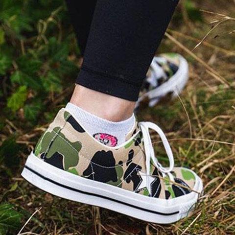 Camouflage Artificial Suede All Season Sneakers