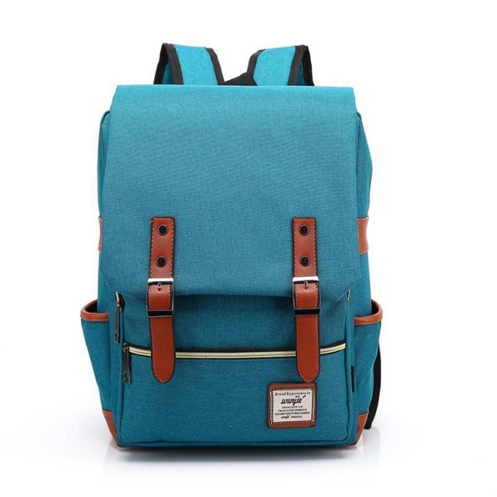 Vintage Travel Backpack Leisure Canvas With Leather Backpack&Schoolbag