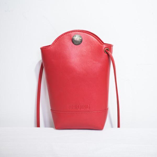Casual Little Bucket Bag Phone Bag PU Crossbody Bag