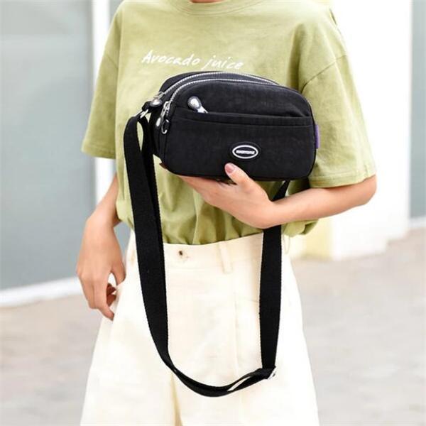 Fashion Nylon Solid Waterproof Multifunctional Zipper Crossbody Bags